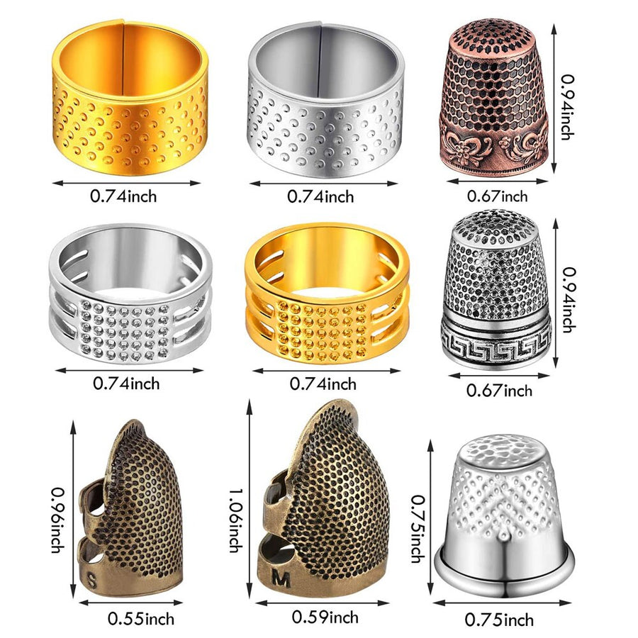 1PC Sewing Thimble Finger Protector Adjustable Thimble Metal Shield Protector for Needlework Craft DIY Embroidery Sewing Tools