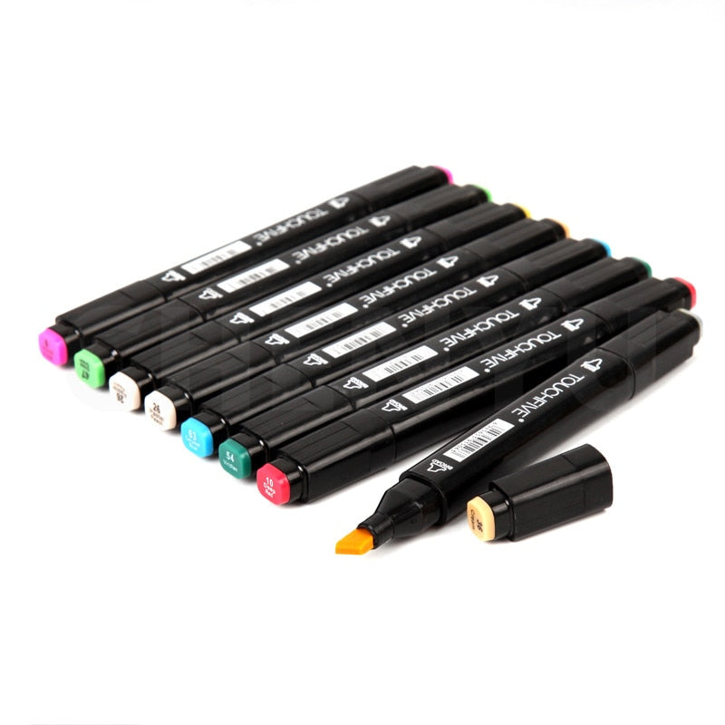 TouchFIVE 30/40/60/80/168 Color Alcohol Markers Dual Headed Artist  Sketch Oily Alcohol Ink Pen Marker For Animation Manga
