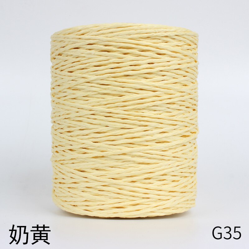 1Roll=280M Natural Raffia Straw Yarn For Summer Hand Knit Crochet Hat HandBag Cushion Baskets Knitting Material Colorful Threads