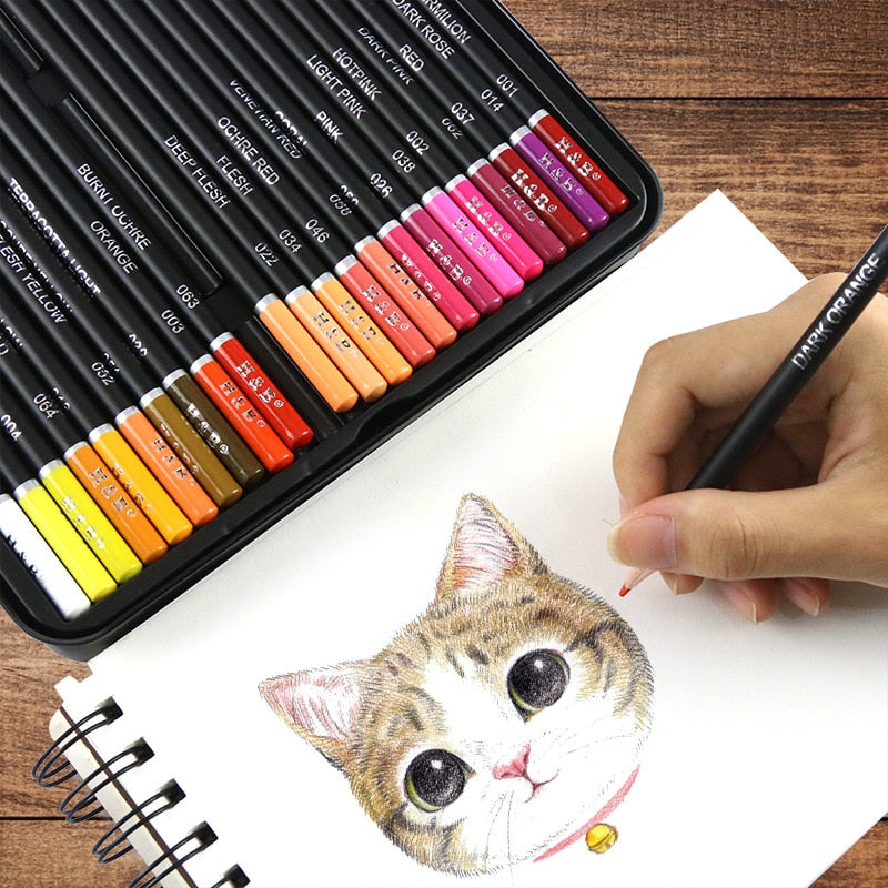 120 Colors Professional Oil Color Pencils Set Sketch Pencil Non-Toxic Wood Soft Bright Color Pencil Artist Paint School Supplies