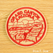 DIY Mountain Trave Embroidered Patches For Clothing Applique Iron on Patches On Clothes Space Patch Traveler Badges Stripes
