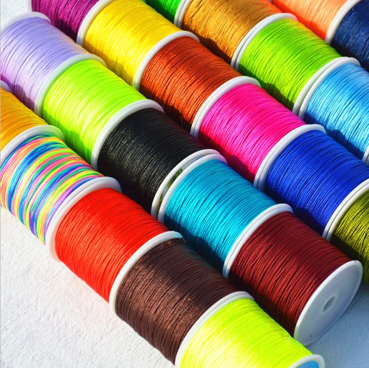 50Yards/Roll 0.8mm Nylon Cord Thread Chinese Knot Macrame Cord Bracelet Braided String DIY Tassels Beading String Thread