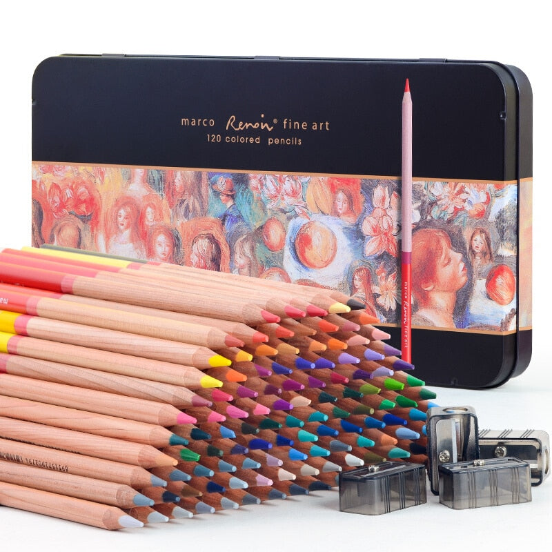 Andstal Marco Renoir 12/24/48/72/100/120 Colour Pencils Set Lapis De Cor Drawing Pencil Sketch Colored Pencils Art Supplies