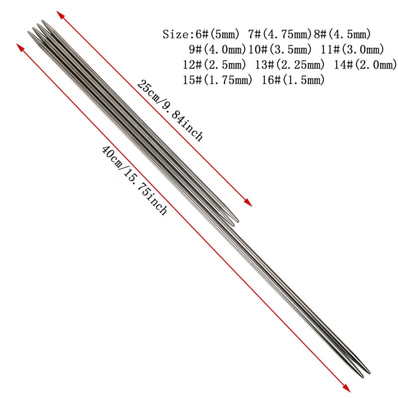 121pcs Stainless Knitting Needles Set 11Sizes 43/65/80cm Circular Knitting Needles 88pcs Straight Needles Crochet Hooks With Bag