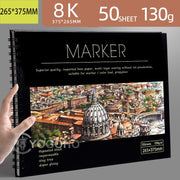 8K/16K/A4 50 Sheets Thicken Paper Sketch Book Student Art Painting Drawing Watercolor Book Graffiti Sketchbook School Stationery