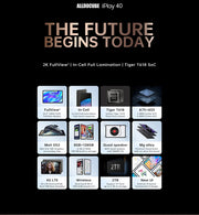 ALLDOCUBE iPlay 40 Tablet Android 2000*1200 IPS 8GB RAM 128G ROM One Cell Octa Core Phone Tablet PC Dual 4G lte BT5.0 CPU T618