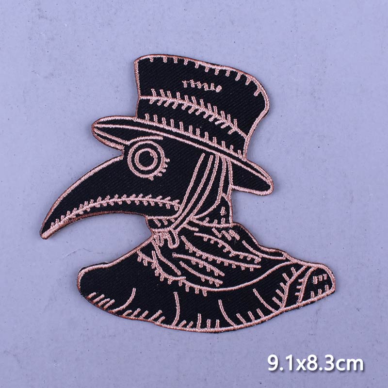 Japan Anime Cartoon Patches On Clothes Skull Heart Iron on Embroidered Patches For Clothing DIY Hippie Stripe Applique Badge diy