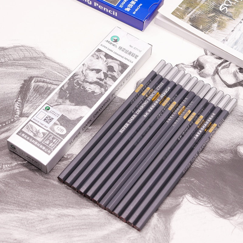 Maries Black Sketch Pencil for Drawing Painting HB 2H B 2B 3B 4B 5B 6B 7B 8B 10B 12B 14B Standard Pencil Stationery Art Supplies
