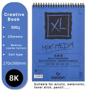 CANSON XL Series Creative Painting Book 16K/8K/A4/A3 Sketch/Marker/Acrylic/Watercolor/Pencil/Toner Stick Book Kraft Paper Book