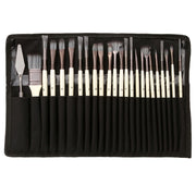 24 pcs/set Nylon Hair Wooden Handle Watercolor Paint Brush Pen Scrubbing Scraper Acrylic Painting Art Paint Brushes Supplies