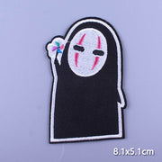 Japan Anime Cartoon Patches On Clothes Skull Heart Iron on Embroidered Patches For Clothing DIY Hippie Stripe Applique Badge diy