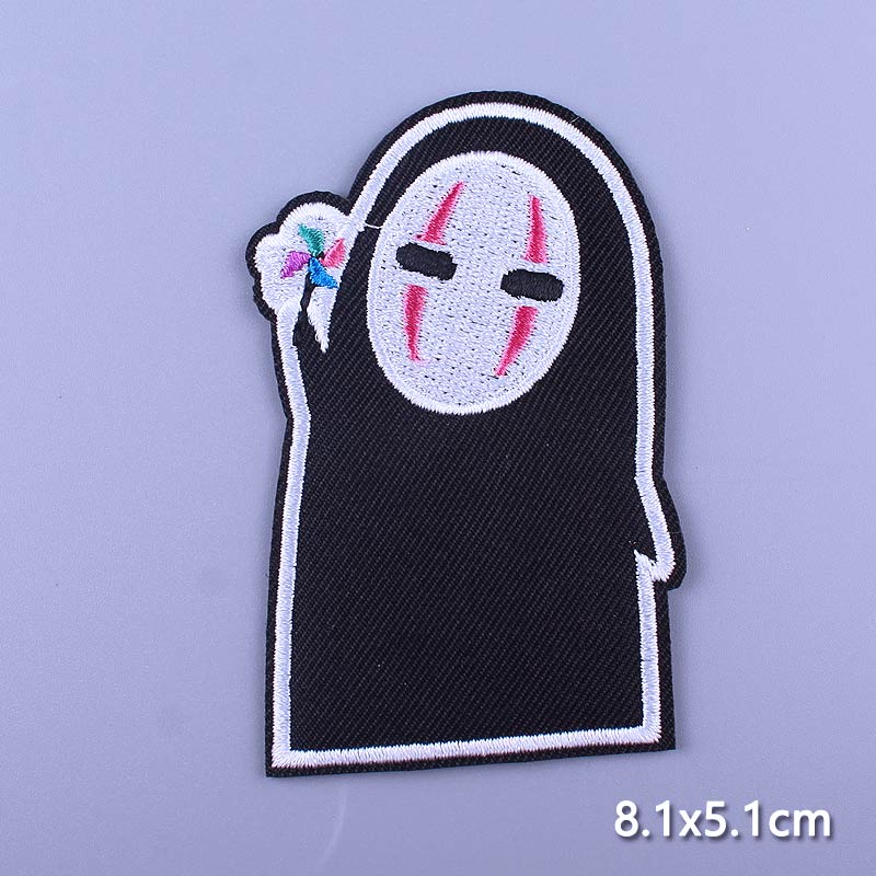 Japan Anime Cartoon Patches On Clothes Skull Heart Iron on Embroidered Patches For Clothing DIY Hippie Stripe Applique Badge diy