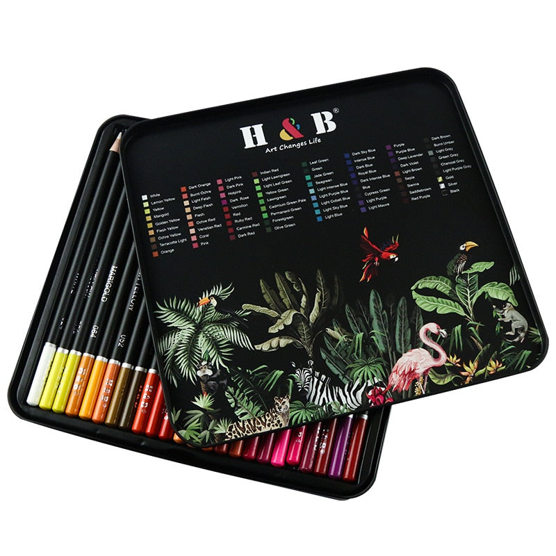 120 Colors Professional Oil Color Pencils Set Sketch Pencil Non-Toxic Wood Soft Bright Color Pencil Artist Paint School Supplies