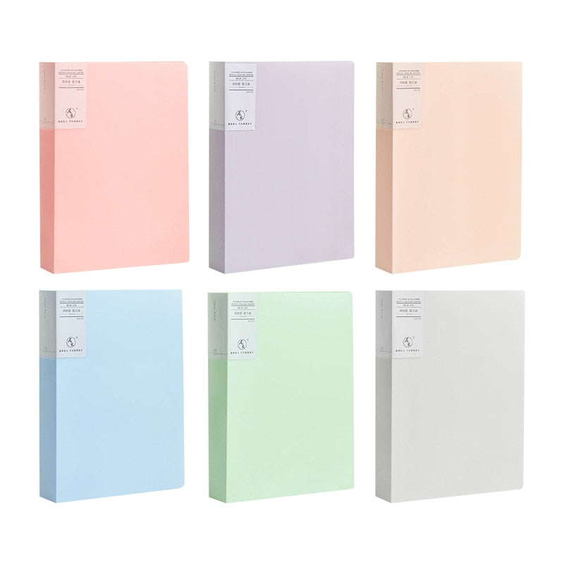 JIANWU A4 Morandi file bag 100 pages Data book Large capacity file folder  portfolio Office stationery