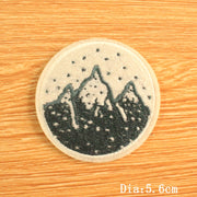 DIY Mountain Trave Embroidered Patches For Clothing Applique Iron on Patches On Clothes Space Patch Traveler Badges Stripes