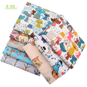 Chainho,8pcs/lot,Cartoon Animal Series,Printed Twill Cotton Fabric,Patchwork Cloth,DIY Sewing Quilting Material ForBaby&amp;Children