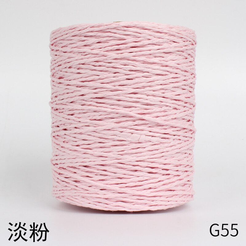 1Roll=280M Natural Raffia Straw Yarn For Summer Hand Knit Crochet Hat HandBag Cushion Baskets Knitting Material Colorful Threads