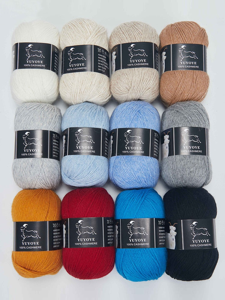 YUYOYE 100% Cashmere Yarn Hand-Knitting Wool Yarn 4-Ply Luxury Warm Yarn Crochet Soft Thread DIY Handcraft Handmade Wool Line