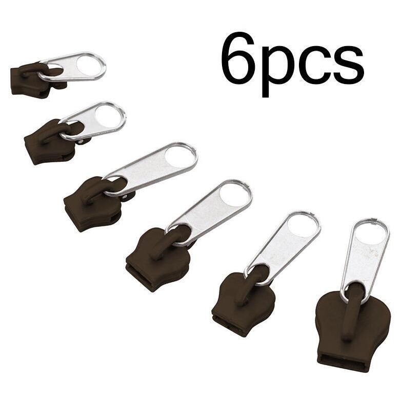6Pcs Fix Zipper DIY Zip Slider Repair Kit Replacement For Zip Fastenings Sewing Tailor Tools Clothing Accessories