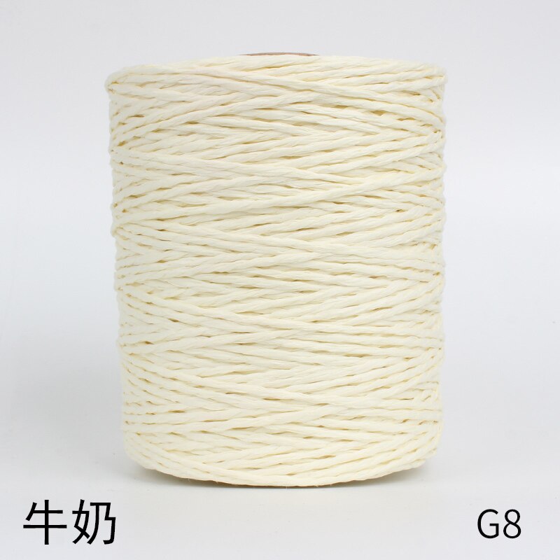1Roll=280M Natural Raffia Straw Yarn For Summer Hand Knit Crochet Hat HandBag Cushion Baskets Knitting Material Colorful Threads