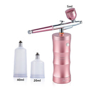 Foreverlily Mini Air Compressor Kit Air-Brush Paint Spray Gun Airbrush For Nail Art Tattoo Craft Cake Face Nano Fog Mist Sprayer