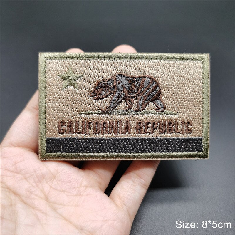 3D Tactical Badge Military Patches for Clothing Blood Type US Army Stripes on Clothes Backpack Applique Spain Flag Embroidered