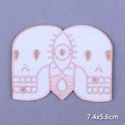 Japan Anime Cartoon Patches On Clothes Skull Heart Iron on Embroidered Patches For Clothing DIY Hippie Stripe Applique Badge diy