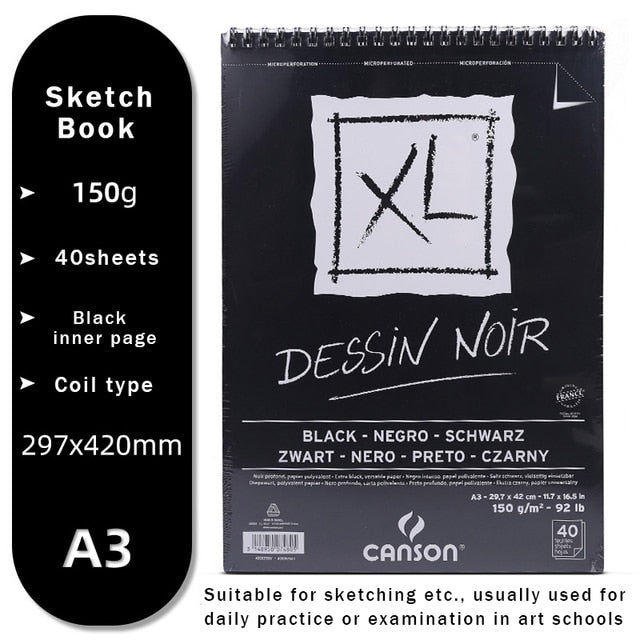 CANSON XL Series Creative Painting Book 16K/8K/A4/A3 Sketch/Marker/Acrylic/Watercolor/Pencil/Toner Stick Book Kraft Paper Book
