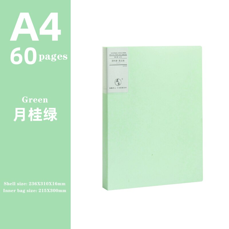 JIANWU A4 Morandi file bag 100 pages Data book Large capacity file folder  portfolio Office stationery