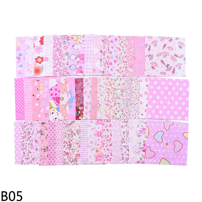 50pcs Squares 10*10cm Colorful Patchwork Cotton Sewing Fabric Quilt Material DIY Home Quarters Handcraft Needlework Fabric