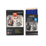 Premium 12/14/37pcs Graphite Drawing Pencils Sketch Set Kit 4H-12B Sketch Pencil 16 Sheets Sketch Book  Writing Art Supplies