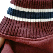 Buulqo 80cm Yarn Dyed Stripes Stretch Cuff DIY Cotton Knitted Fabric For Neckline Hem, Winter Jacket,Clothing Accessories Collar