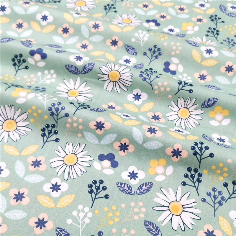 Pastrol Floral Cotton Fabric Printed Kids Quilting Cotton Twill Cloth For  DIY Sewing Craft Material
