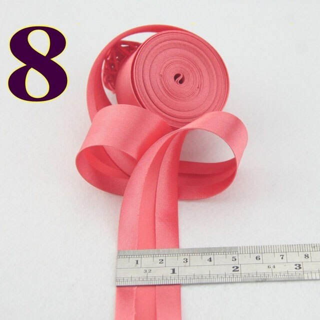 25mm(1&quot;) satin bright ironed single fold polyester bias binding tape table cloth garment quilt craft sewing accessories