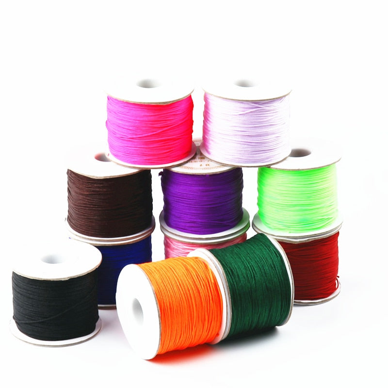 50Yards/Roll 0.8mm Nylon Cord Thread Chinese Knot Macrame Cord Bracelet Braided String DIY Tassels Beading String Thread