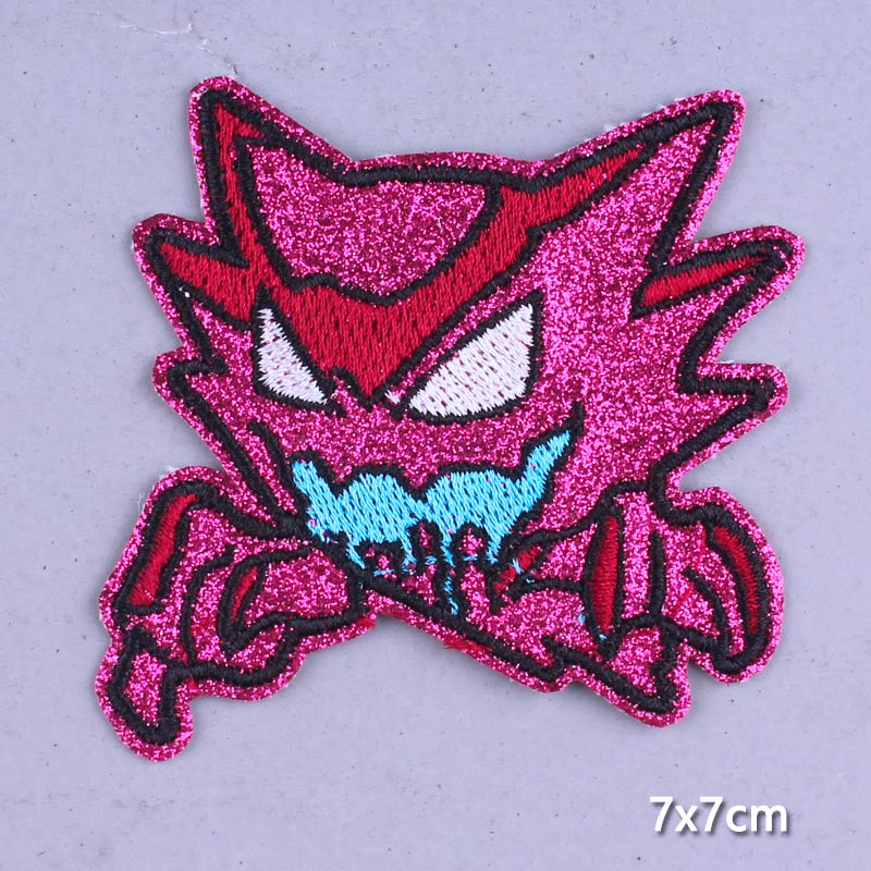 Japan Anime Cartoon Patches On Clothes Skull Heart Iron on Embroidered Patches For Clothing DIY Hippie Stripe Applique Badge diy