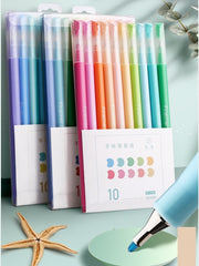 10pcs Multi Color Gel Pens Set Micron Tip Sweet Salt Morandi Retro Colors Quick Dry Ink Marker Liner Highlighter Drawing A6247