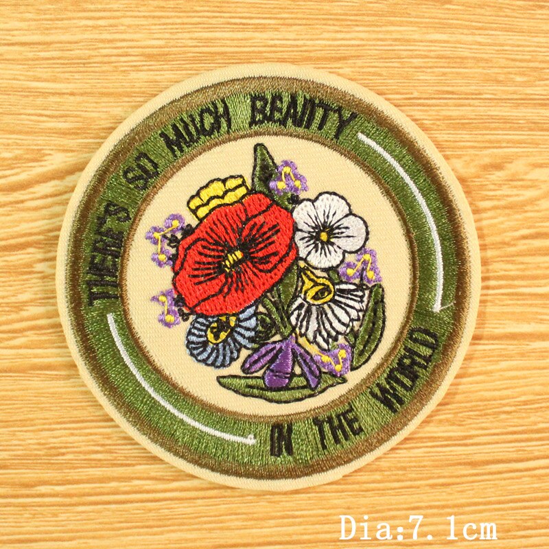 DIY Mountain Trave Embroidered Patches For Clothing Applique Iron on Patches On Clothes Space Patch Traveler Badges Stripes