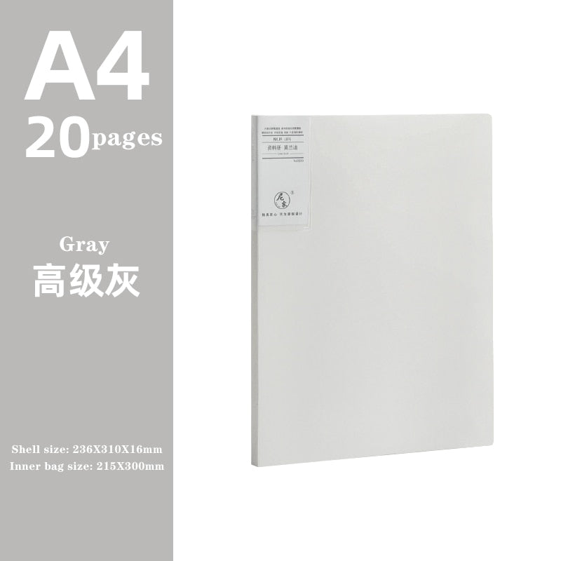 JIANWU A4 Morandi file bag 100 pages Data book Large capacity file folder  portfolio Office stationery