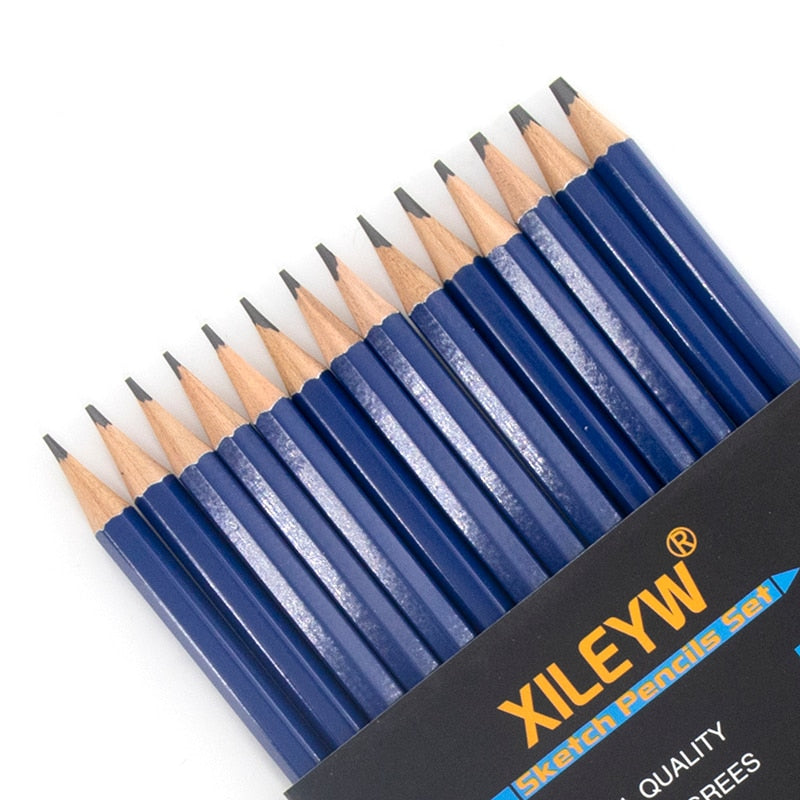 Premium 12/14/37pcs Graphite Drawing Pencils Sketch Set Kit 4H-12B Sketch Pencil 16 Sheets Sketch Book  Writing Art Supplies