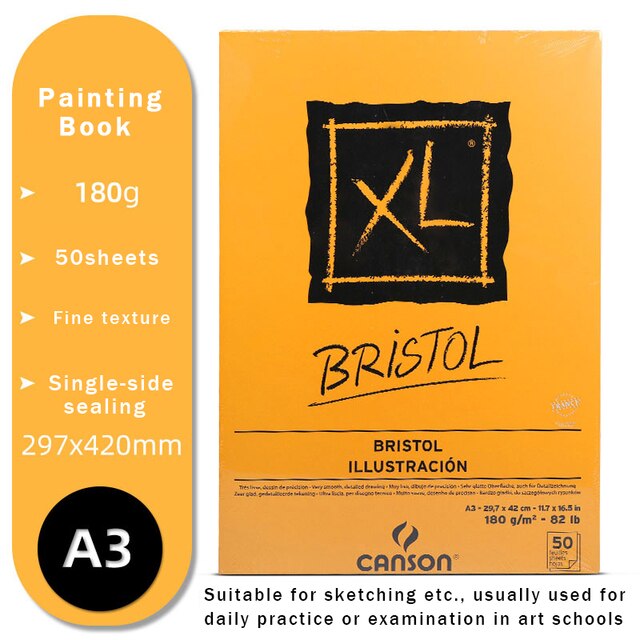 CANSON XL Series Creative Painting Book 16K/8K/A4/A3 Sketch/Marker/Acrylic/Watercolor/Pencil/Toner Stick Book Kraft Paper Book