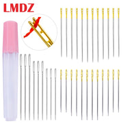 LMDZ 12/21/24PCS Elderly needle-side hole blind needle Needless Tail Side Opening Stainless Steel Hand Sewing Needless threading