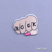 Japan Anime Cartoon Patches On Clothes Skull Heart Iron on Embroidered Patches For Clothing DIY Hippie Stripe Applique Badge diy