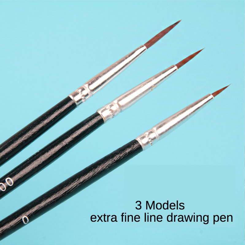 6Pcs/Set Fine Hand-painted Thin Hook Line Pen Drawing Art Pen #0 #00 #000 Paint Brush Art Supplies Nylon Hair Brush Painting Pen