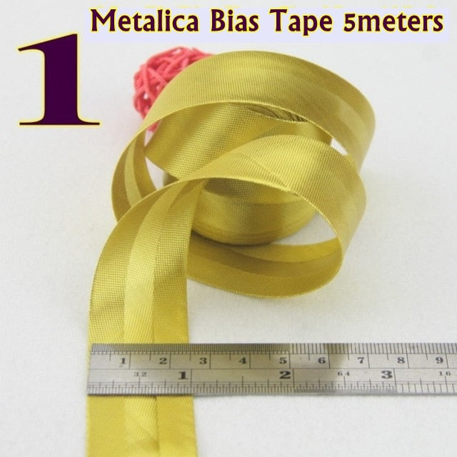 25mm(1&quot;) satin bright ironed single fold polyester bias binding tape table cloth garment quilt craft sewing accessories