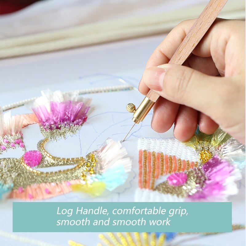 LMDZ Embroidery Punch Needle with 3 Needles Punch Pen  Embroidery Cross Stitch Craft Kit French Crochet for Sewing Knitting