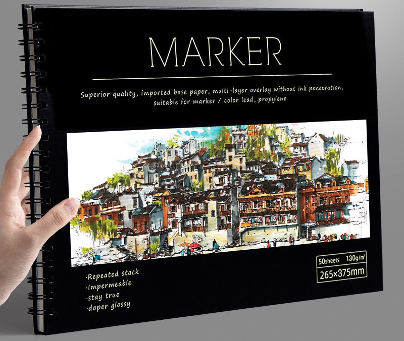 8K/16K/A4 50 Sheets Thicken Paper Sketch Book Student Art Painting Drawing Watercolor Book Graffiti Sketchbook School Stationery