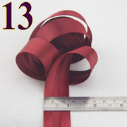 25mm(1&quot;) satin bright ironed single fold polyester bias binding tape table cloth garment quilt craft sewing accessories