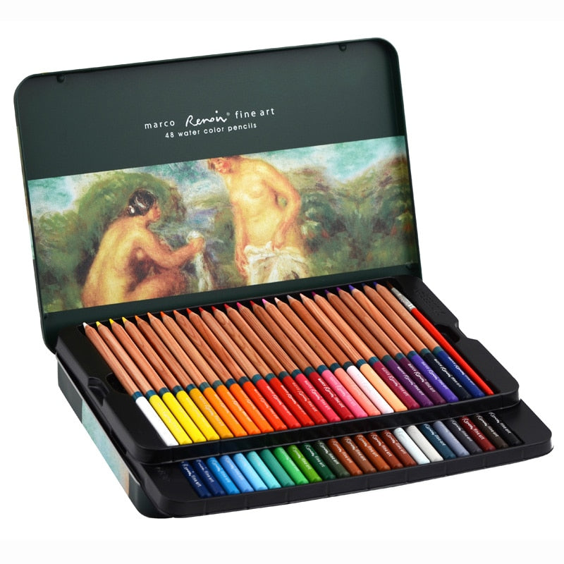 Andstal Marco Renoir 12/24/48/72/100/120 Colour Pencils Set Lapis De Cor Drawing Pencil Sketch Colored Pencils Art Supplies