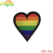 Prajna Hippie Unicorn Patches Embroidered Patches For Clothing DIY Magic Rainbow Stripes Iron On Patches For Kids Cloth Applique
